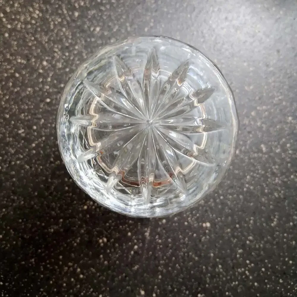 Vintage Cut Crystal Tumbler / Drinking Glass with Diamond and Fan Motif